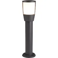 Searchlight Tucson buitenlamp op paal - Grijs metaal en polycarbonaat