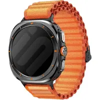Strap-it outdoor nylon bandje geschikt voor de Samsung Galaxy Watch Ultra / Ultra 2025 bandje - Trail Loop bandje - hoogwaardig nylon materiaal (oranje)