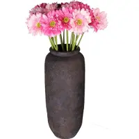 DK Design Kunstbloemen boeket Gerbera - 8x - 72 cm - lichtroze/fuchsia - real touch - kunst zijdebloem
