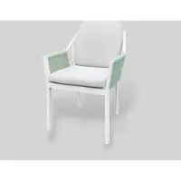 Tierra Outdoor Tuinstoel Liv Rope - Dining Tuinstoel - Aluminium - white frame, Palm Beach Green
