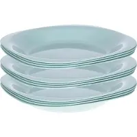 PlasticForte Verjaardag/kinderen/camping borden - 12x stuks - Dia 21 cm - mintgroen - kunststof - onbreekbaar