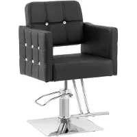 Expondo Kappersstoel met voetensteun - zithoogte 49 - 63 cm - 150 kg - zwart