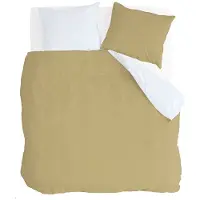 Byrklund Dekbedovertrekken Side Way Okergeel / Wit Katoen-200 x 200 / 220 cm | 2-Persoons