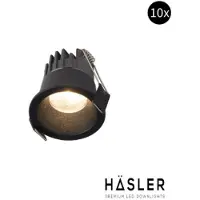 Hasler Inbouwspot Häsler Canco Incl. Fase Aansnijding Dimbaar 5 cm 3.6 Watt Warm Wit Set 10x
