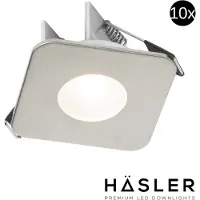 Hasler Inbouwspot Häsler Mallorca Incl. Fase Aansnijding Dimbaar 6,8 cm 4 Watt Helder Wit RVS Set 10x