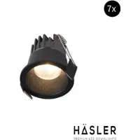 Hasler Inbouwspot Häsler Canco Incl. Fase Aansnijding Dimbaar 5 cm 3.6 Watt Warm Wit Set 7x