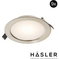 Hasler Inbouwspot Häsler Volterra Incl. Fase Aansnijding Dimbaar 13.7 cm 8 Watt Warm Wit RVS Set 10x