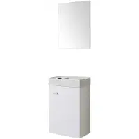 Sanico Mira fonteinmeubel 40x22 hoogglans wit incl. spiegel