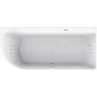 RB Wiesbaden Zenn half vrijstaand bubbelbad 180x80 cm rechts met RB2v whirlpool wit