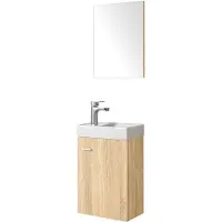 Sanico Mira fonteinmeubel 40x22 natural Oak incl. spiegel