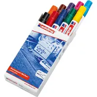 Edding 3300 permanent marker - 10 kleuren - 10 stiften - beitelpunt 1-5 mm - water en wrijfvast - voor karton, kunststof, hout, metaal, etc. - alcohol markers voor volwassenen
