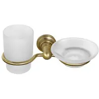 Sapho Zeep en Bekerhouder Diamond Hangend Brons / Melkglas