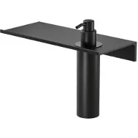 Geesa Planchet met zeepdispenser Leev 40 cm 200 ml Zwart