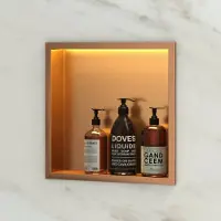 Boss & Wessing BWS Inbouwnis | Lucio | met LED Verlichting | 30x30x7cm | Mat Rose Goud