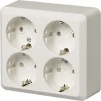 ABB Stopcontacten, 4-DUBBELE (Jussi) VERBINDING 16A wandcontactdoos Wit