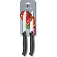 Victorinox Swiss Classic 6.7833.2 Tomato & Table Knife, Wavy, Black, set van 2 tomatenmessen
