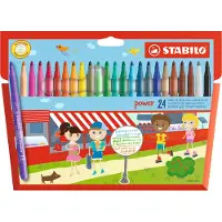 Stabilo Power - Viltstift - Tot 8 Weken Zonder Dop - Etui Met 24 Kleuren (24 stuks)