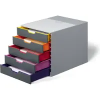 Durable VARICOLOR 5 - 7605 760527 Ladebox Grijs DIN A4, DIN C4, Folio, Letter Aantal lades: 5