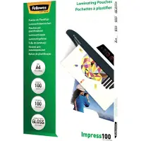 Fellowes Impress Lamineerhoes A4 Glanzend 100 micron (2 x 100) Transparant 100 Stuks