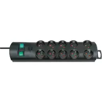 Brennenstuhl Primera-Line stekkerdoos 10-voudig zwart 2m H05VV-F 3G1,5 de stopcontacten zijn schakelbaar per 5 *FR*
