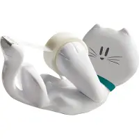 Scotch Tape Dispenser Design Cat, Wit + 1 Rol Magic Tape 19mm x 8.89m