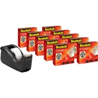 Scotch Plakband Crystal 600 19mmx33m transparant + gratis C60 houder