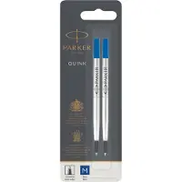 Parker rollerbalpen - medium punt - blauwe QUINK inkt - 2 stuks