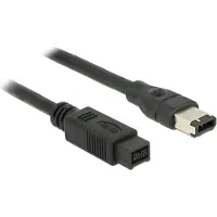 DeLOCK FireWire Aansluitkabel [1x FireWire 6-polig stekker (IEEE1394) - 1x FireWire (800) stekker 9-polig] 2 m Grijs