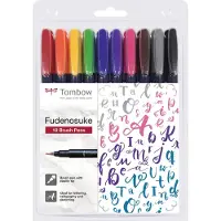Tombow Kalligrafiepen Fudenosuke Harde Penseelpunt 10-pack