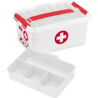Sunware Q-line first aid box 6 liter met inzet wit/transp/rood |