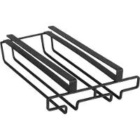 Wenko Wijnglazenhouder Klea zwart staal 70x28cm voor 6 glazen met anti-slip - Keukenrekje voor wijnglazen - Wijnglazenrek hangend - Bevestigen zonder boren