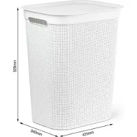 Rotho Wasmand - 50 liter - met afneembaar klapdeksel - wit