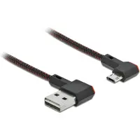 DeLOCK EASY-USB 2.0 Cable Type-A male to EASY-USB Type Micro-B male angled left / right 1 m black