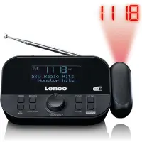 Lenco CR-615BK - DAB+ en FM radio met tijd projectie - Zwart