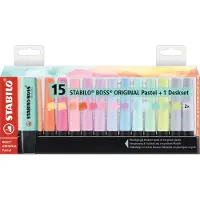 Stabilo Boss Orginial Markeerstiften - Pastel - 15 stuks - 14 kleuren