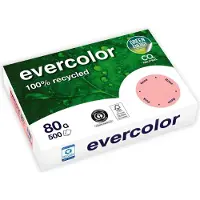 Clairefontaine Evercolor gekleurd gerecycleerd papier, A4, 80 g, 500 vel, roze - 2 stuks
