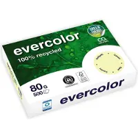 Clairefontaine Evercolor gekleurd gerecycleerd papier, A4, 80 g, 500 vel, geel - 2 stuks