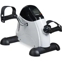 Relaxdays stoelfiets - pedaaltrainer voor thuis & op kantoor - 30x35x41 cm - arm-en beentrainer - zwart-wit