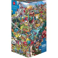 Sonstige Verlage - Puzzel Go Camping 2000 st. - Afmeting 68 x 96 cm - Driehoekige doos