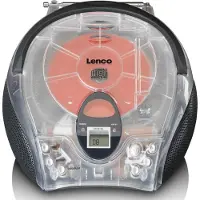 Lenco SCD-24TR - Draagbare stereo FM radio met CD-speler - Transparant