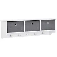 En.casa Wandkapstok kapstok met 3 manden 30x100x20 cm