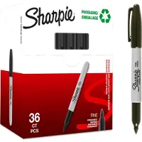 Sharpie permanentmarkers - Fijne punt - Zwarte inkt - 36 stuks