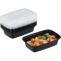 Relaxdays Maaltijdbereidingsdozen, Lunchpakketten, Zwart