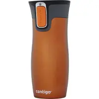 CONTIGO West Loop Autoseal thermosbeker, roestvrijstalen isoleerbeker, koffiebeker-to-go, BPA-vrij, lekvrije beker-to-go met Easy-Clean-deksel, houdt tot 5 uur warm, 470 ml | Tangerine