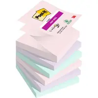 Post-It - Super Sticky Z-notes Soulful | 90 vel | ft 76 x 76 mm | geassorteerde kleuren | pak van 6 blokken