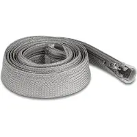 DeLOCK Geflochten slang met rits hittebestendig 2 m x 30 mm grijs - De