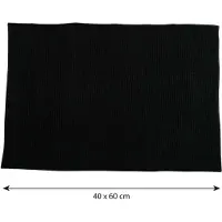 MSV Badkamerkleed/badmat voor op de vloer - zwart - 40 x 60 cm - Microvezel - Badmatjes