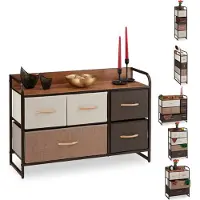 Relaxdays Ladekast + dressoir, Ladekast (87,5 x 31,5 x 58 cm)