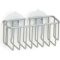 Zeller houder met zuignappen - metaal - 13 x 5,5 cm - Zeephouders - Muurhouders voor keuken/badkamer - Douche- en badrek
