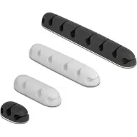 DeLOCK 18402 Kabelclips Silicone Zwart, Wit flexibel (l x b x h) 14 x 14 x 14 mm 1 set(s)